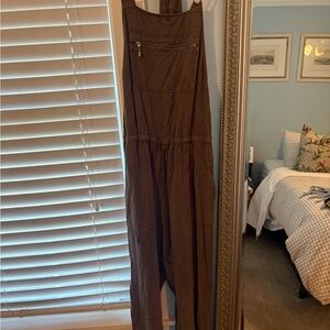 lovestitch Brown Cotton Utility Overalls